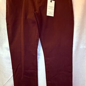 7Diamonds Clifton Slim Straight Stretch Maroon Chino Pants
